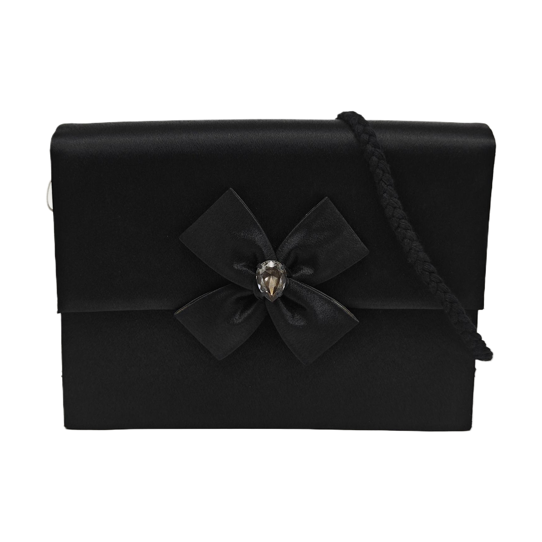 Silk Satin Clutch Black