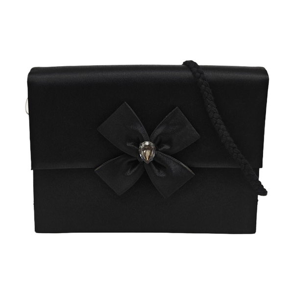 Silk Satin Clutch Black