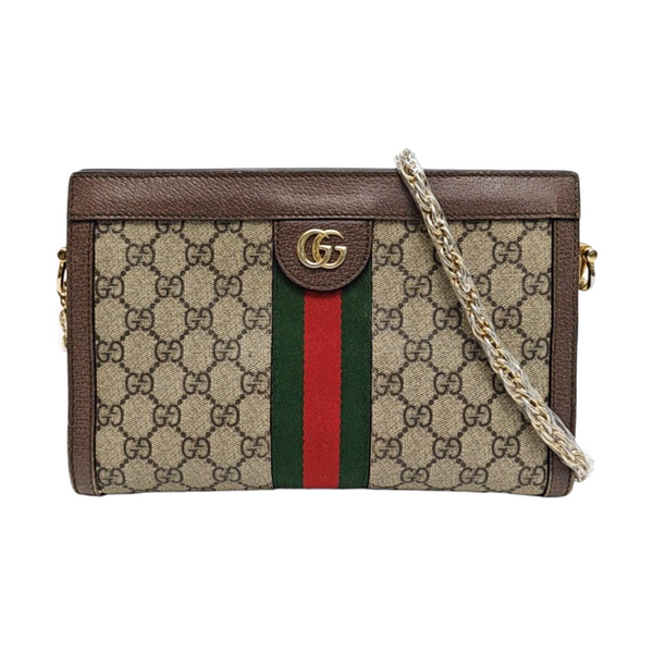 Ophidia Small Monogram Coated Canvas Beige