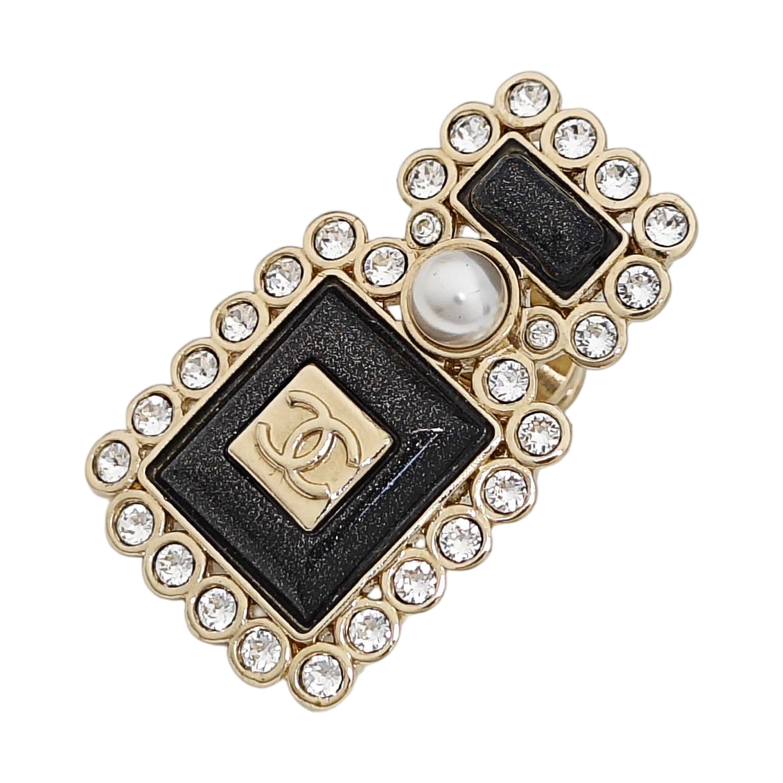 CC Logo Metal Gold Brooch