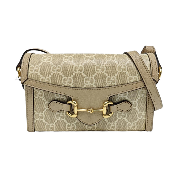 Horsebit 1955 Mini Monogram Coated Canvas Beige