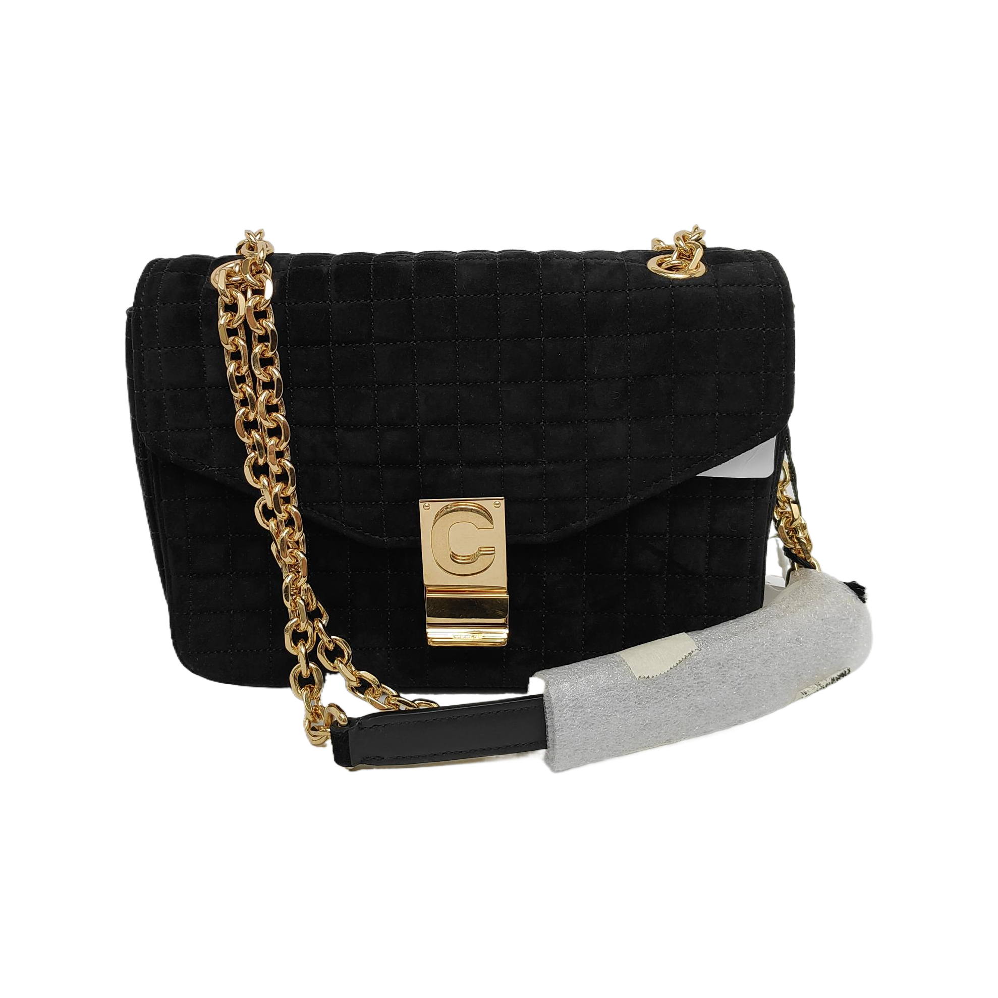 Authenticated pre-owned  C Suede Black - Shoulder Bag at Looply