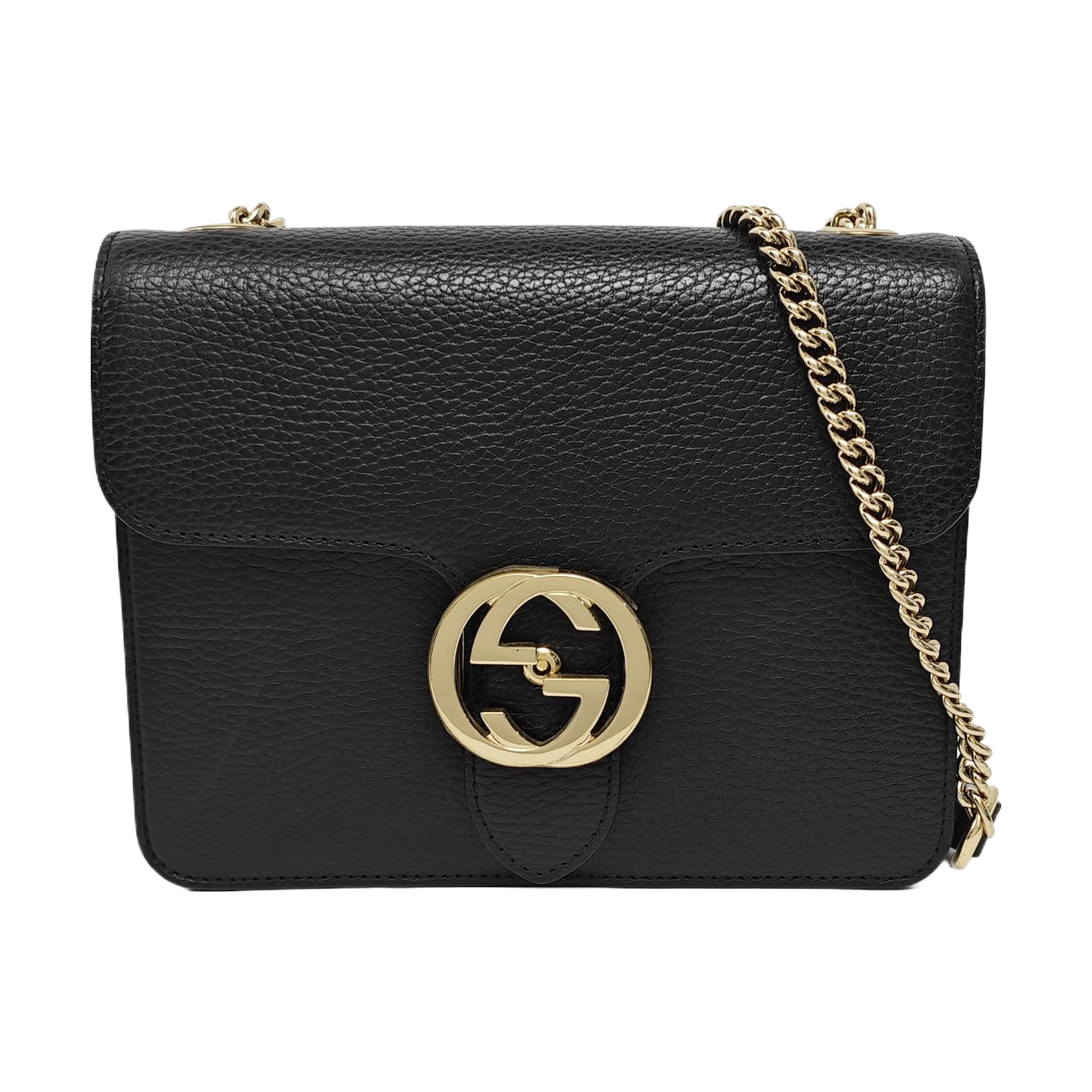 Authenticated pre-owned  Interlocking G Small Calfskin Black - Shoulder Bag at Looply