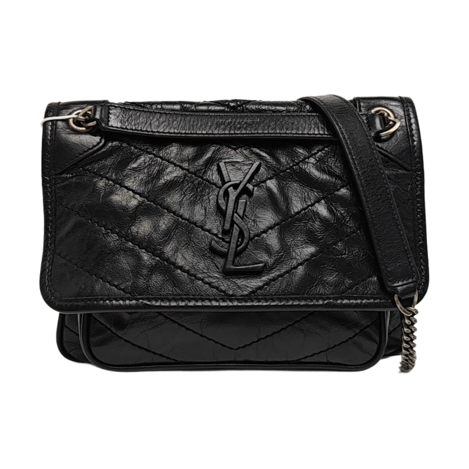 NIKI Small Chevron Calfskin Black