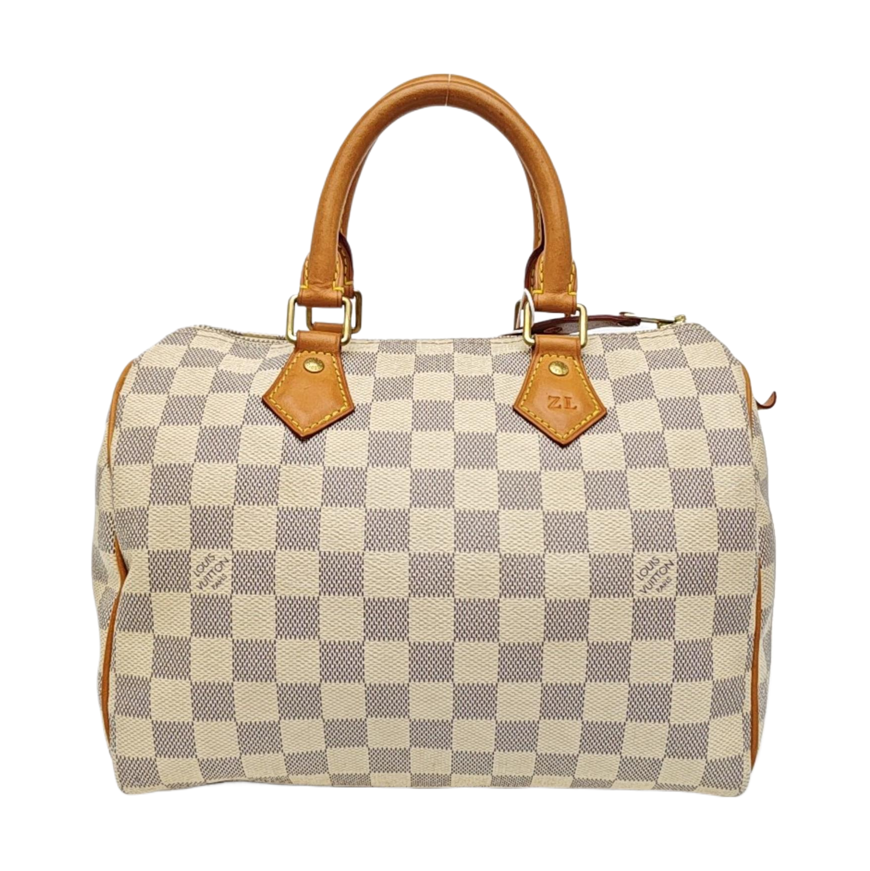 SPEEDY 25 Damier Azur Coated Canvas White