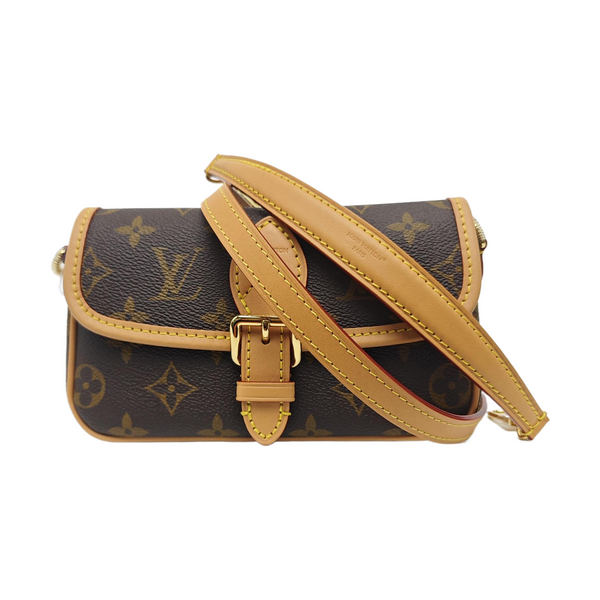 DIANE Nano Monogram Coated Canvas Brown