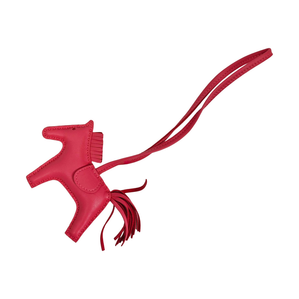 Leather Bag Charm Red