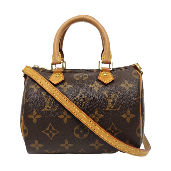 SPEEDY Nano Monogram Coated Canvas Brown