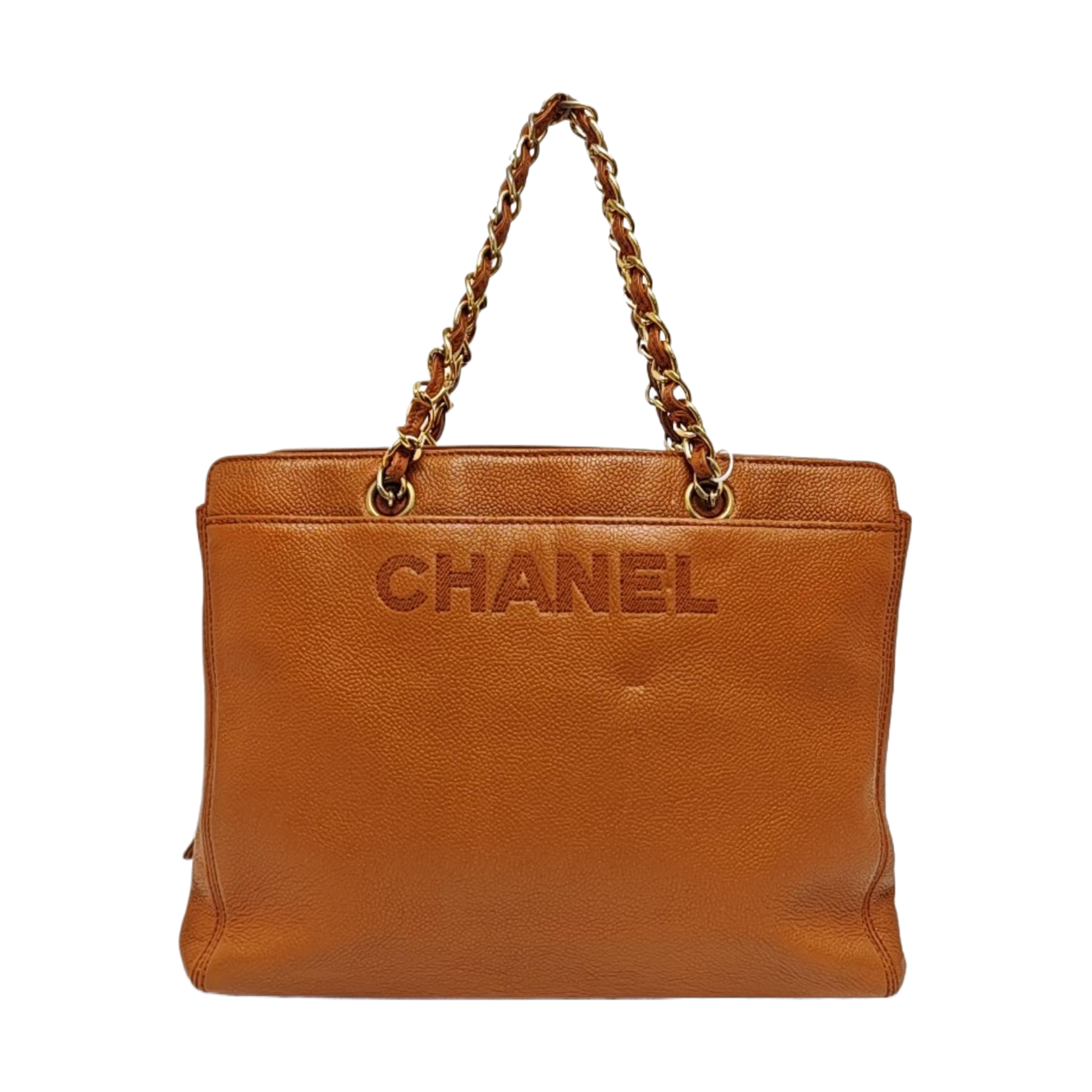 LOGO EMBROIDERED Grained Calfskin Orange