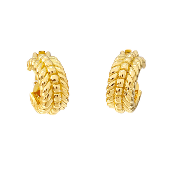 Metal Gold Clip On Earrings
