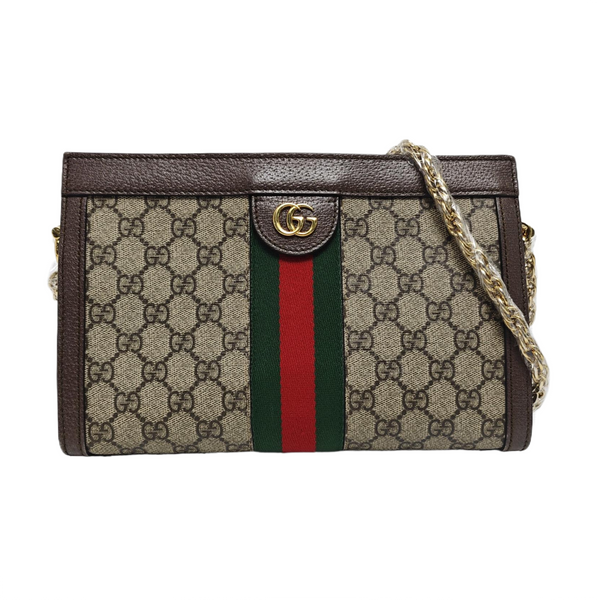 Ophidia Small Monogram Coated Canvas Beige