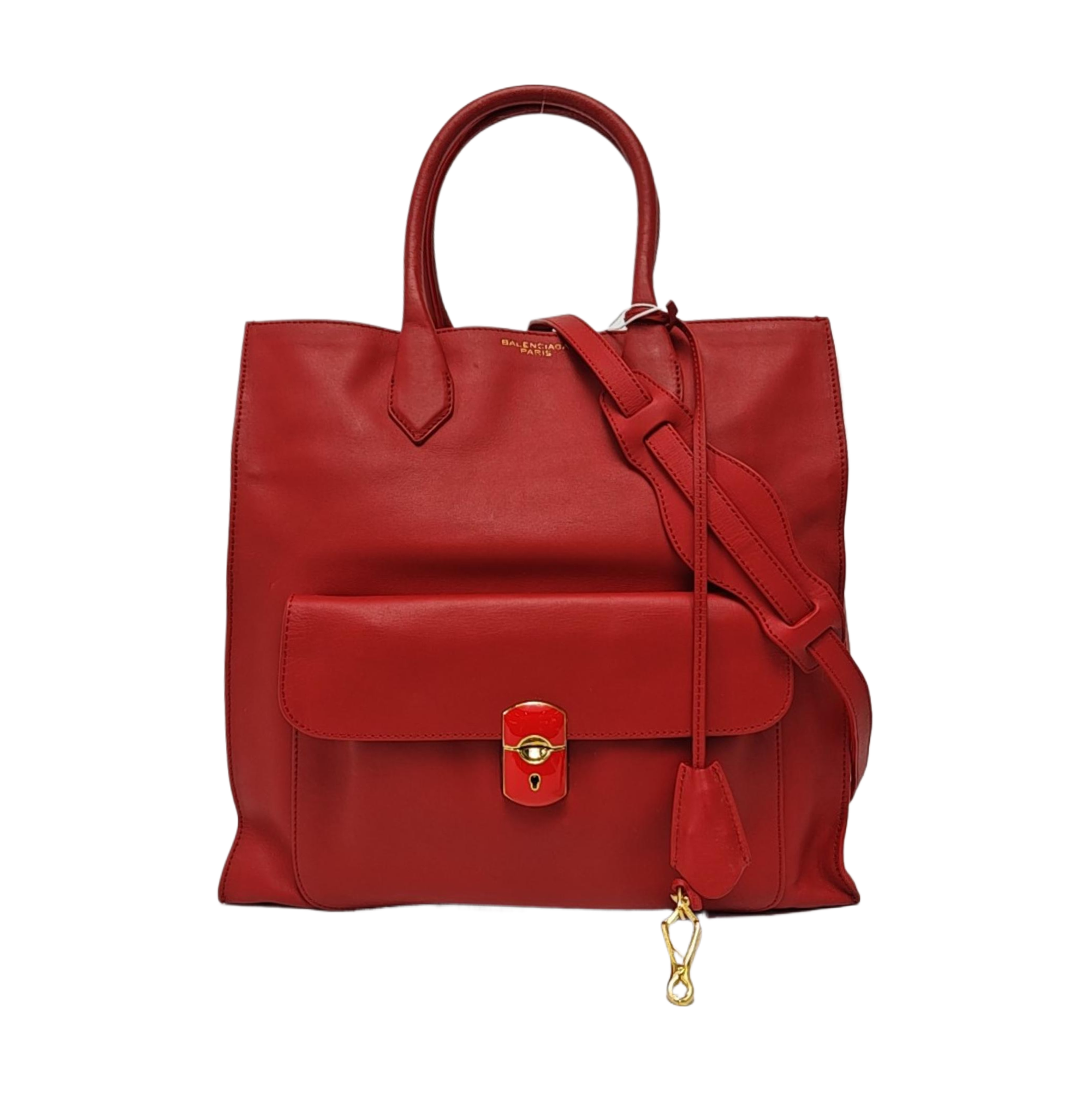 Padlock Work Calfskin Red