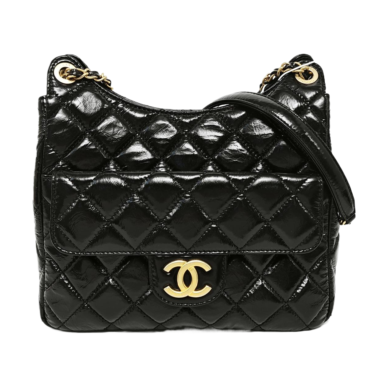 23C HOBO Medium Quilted Calfskin Black