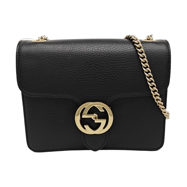 Interlocking G Small Calfskin Black