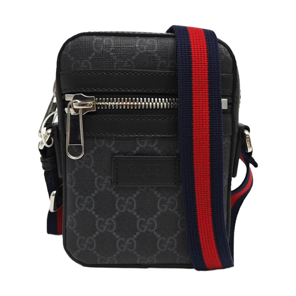 GG Supreme Small Monogram Coated Canvas Black