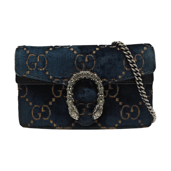Dionysus Super Mini Monogram Velvet Blue