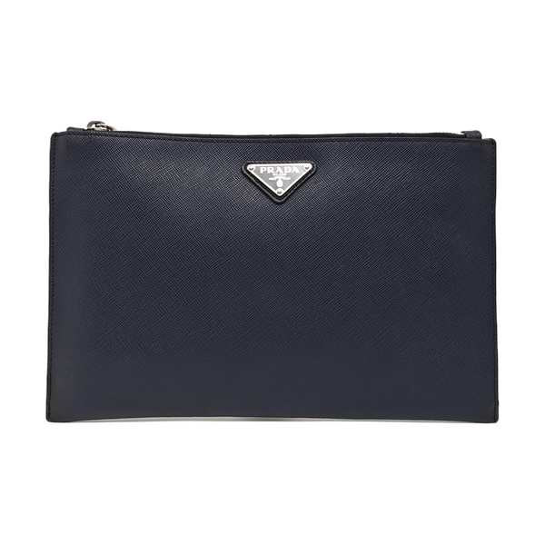 Saffiano Calfskin Clutch Blue