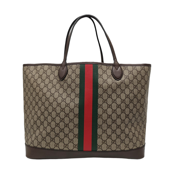 Monogram Coated Canvas Tote Bag Large Beige