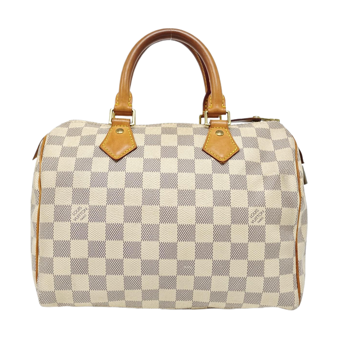 SPEEDY 25 Damier Azur Coated Canvas White