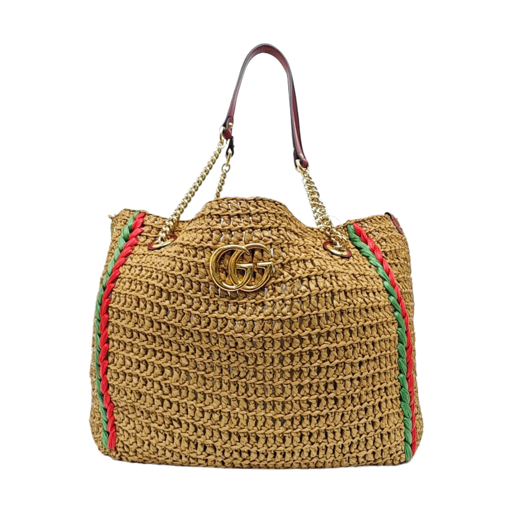 Straw Shoulder Bag Brown