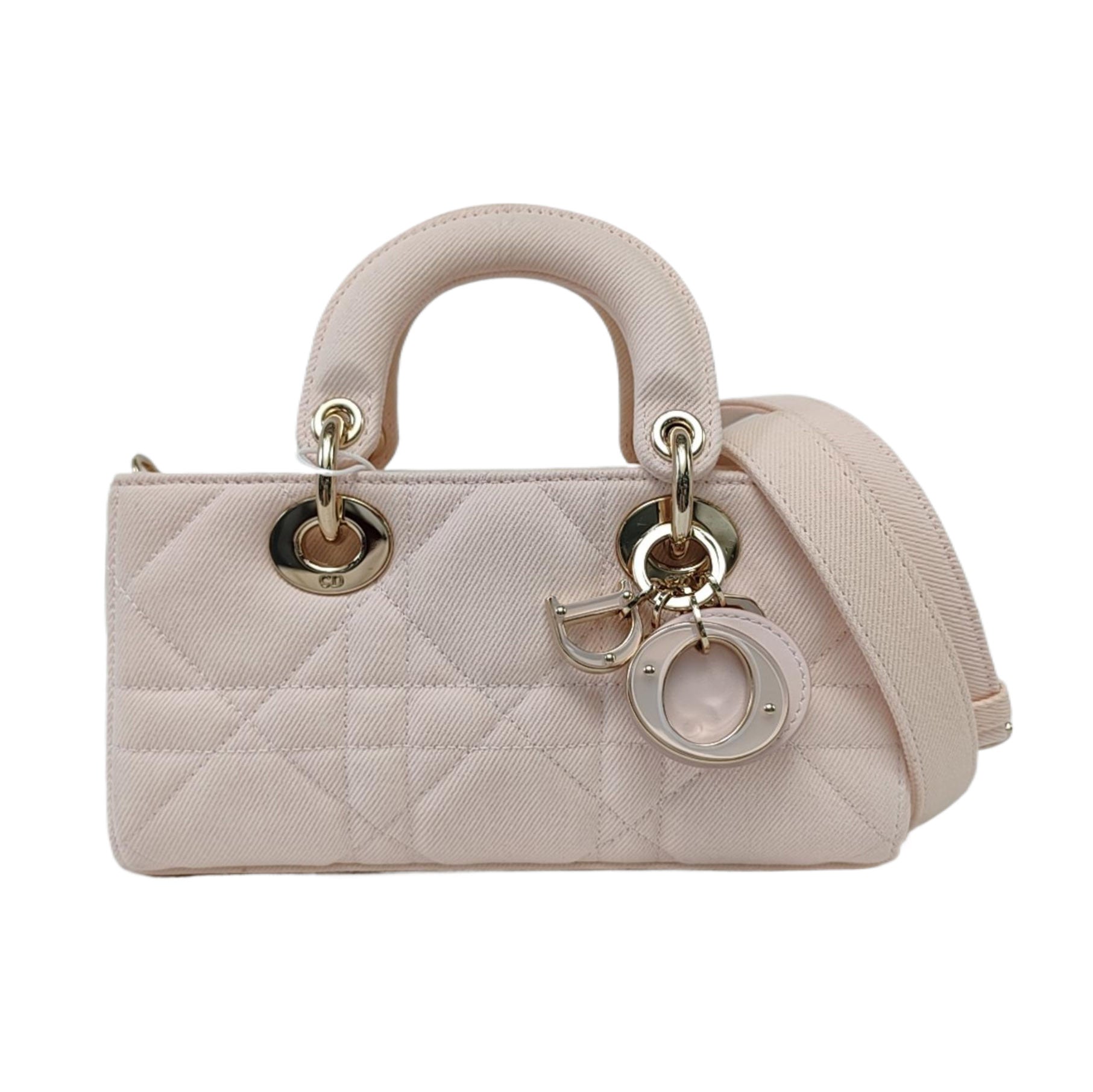 Authenticated pre-owned  Lady D-Joy Cannage Canvas Pink - Tote Bag at Looply