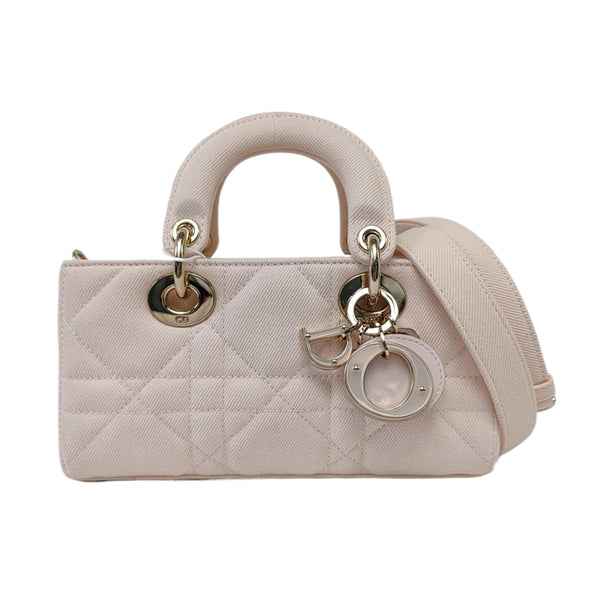 Authenticated pre-owned  Lady D-Joy Cannage Canvas Pink - Tote Bag at Looply