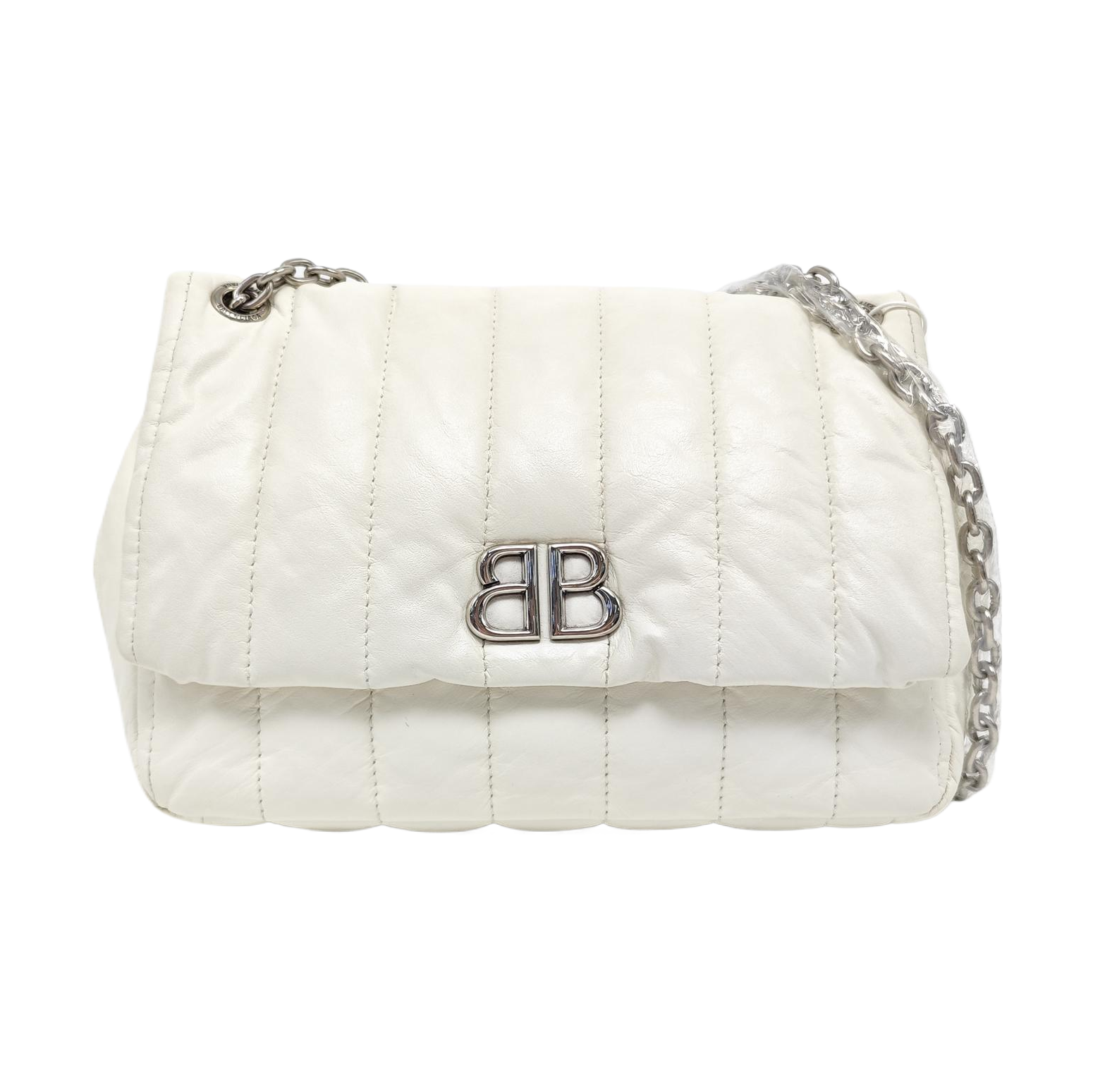 BB Quilted Calfskin White