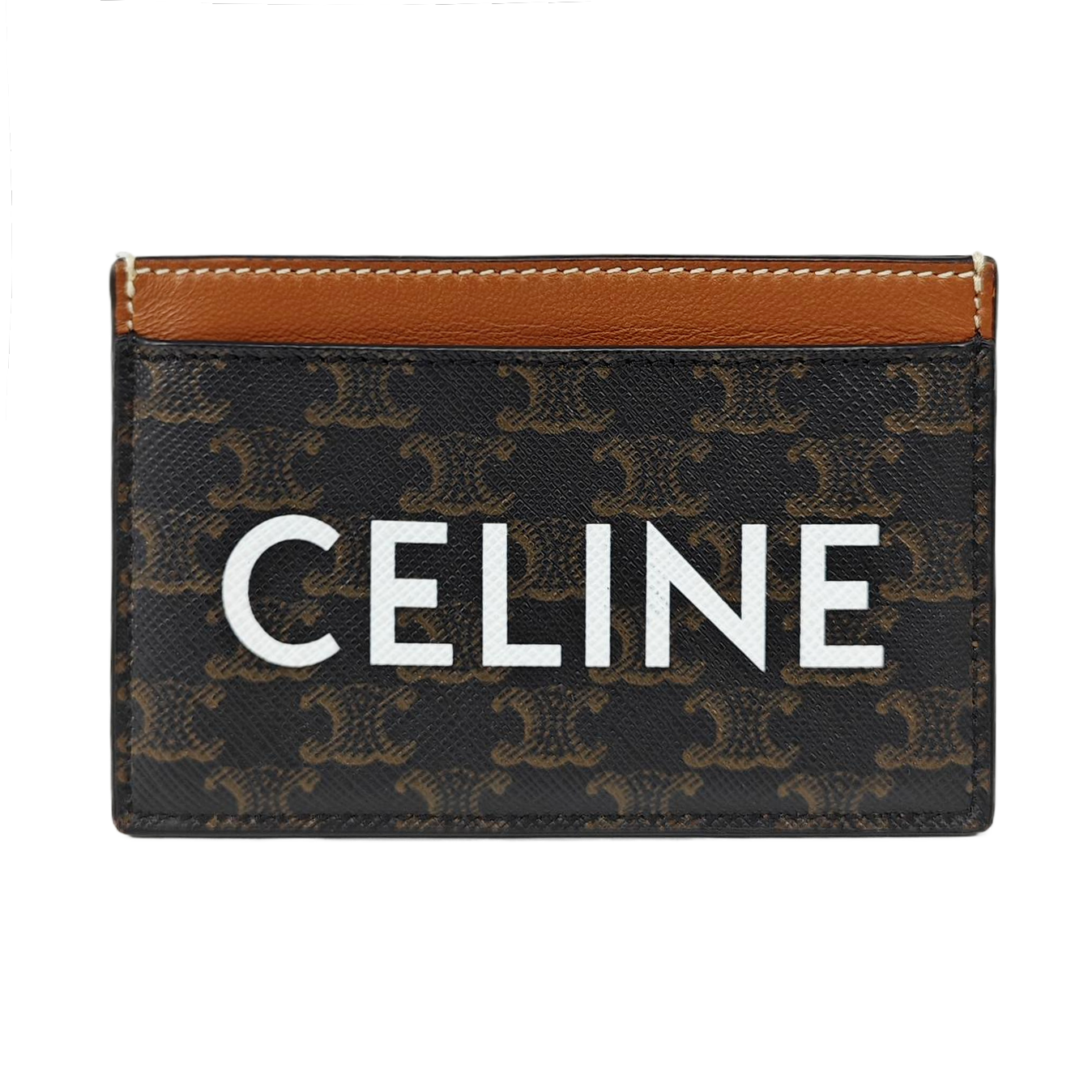 Coated Canvas Card Holder Brown