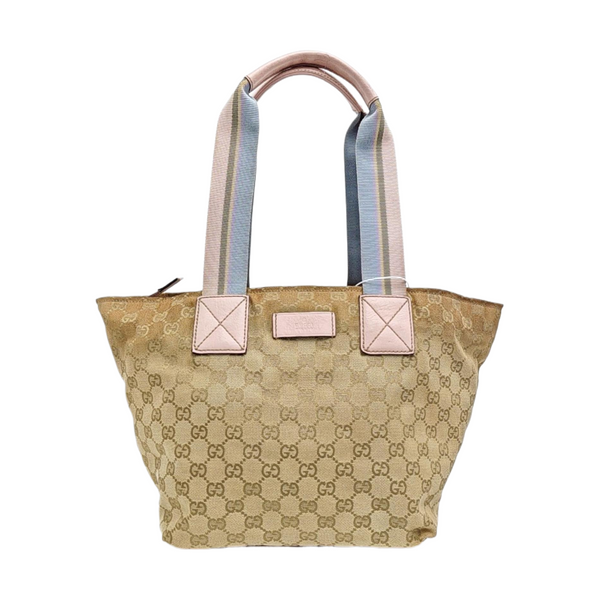 Monogram Canvas Tote Bag Beige
