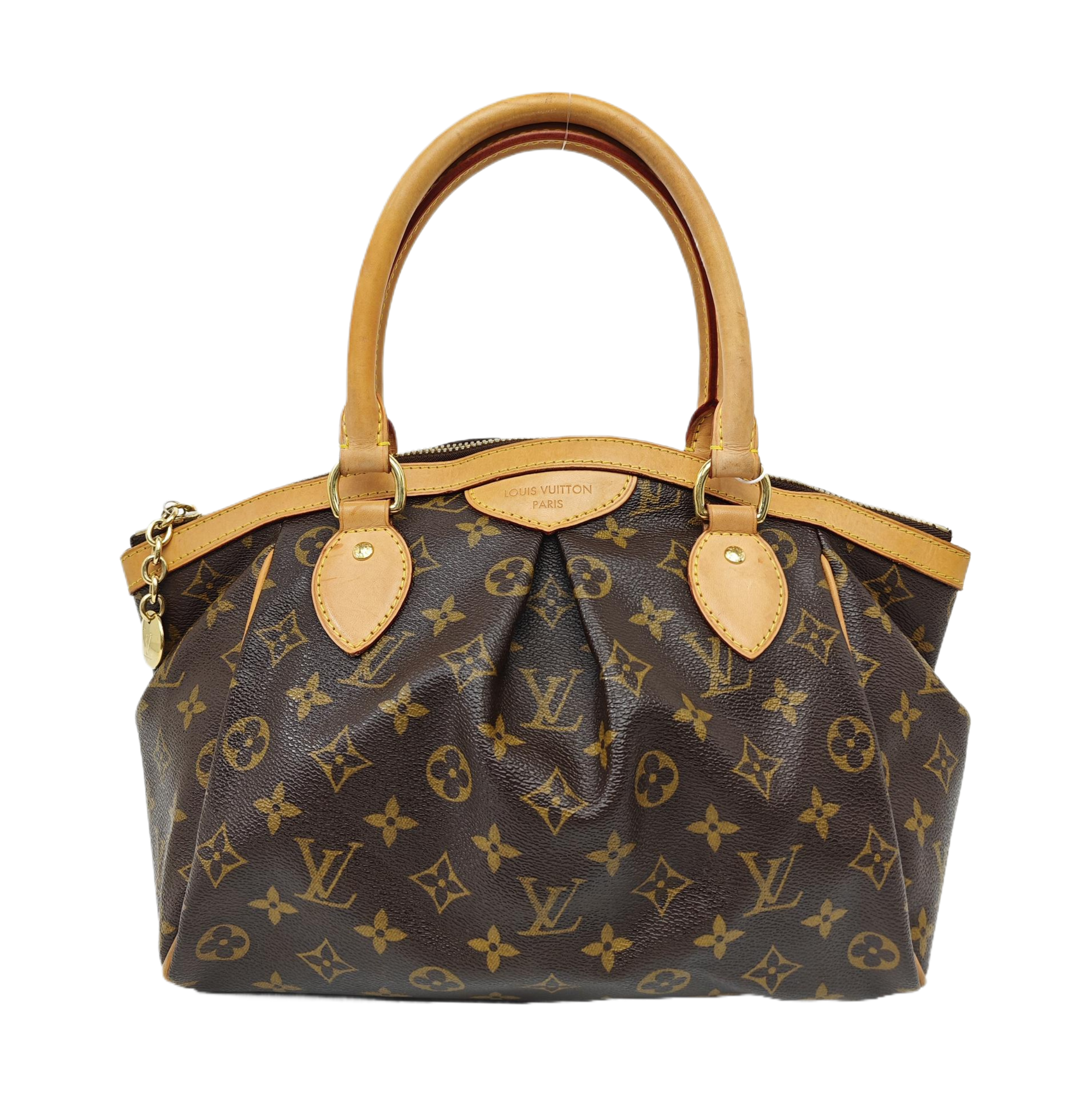 Monogram Coated Canvas Top Handle Bag Brown