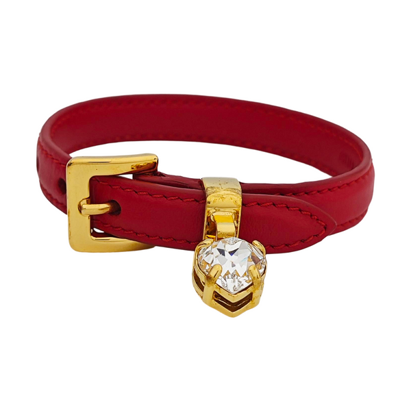 Leather Red Bangle