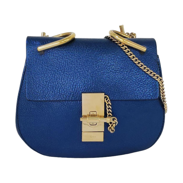 Drew Mini Calfskin Blue