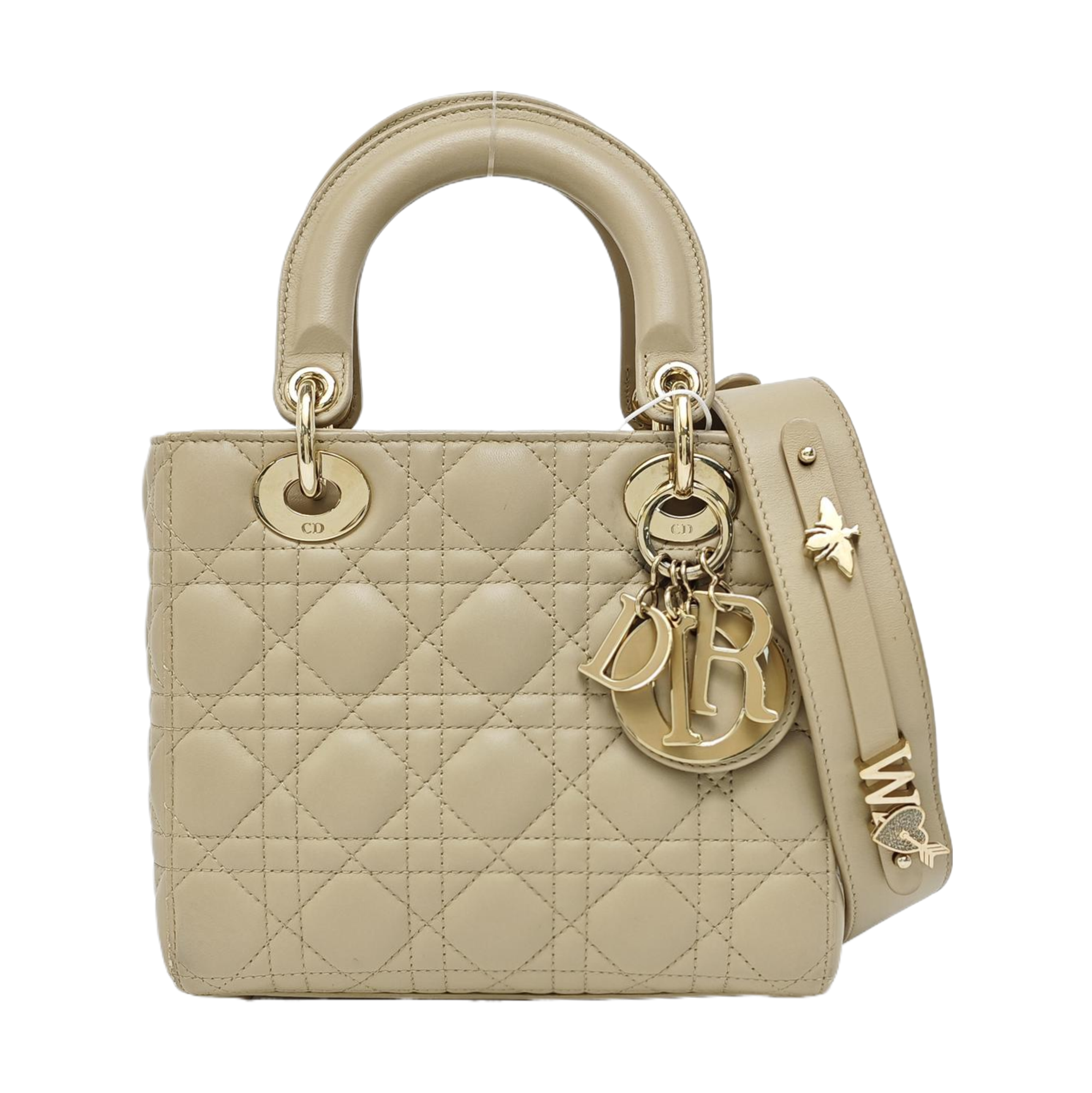 Lady Dior Small Cannage Lambskin Beige