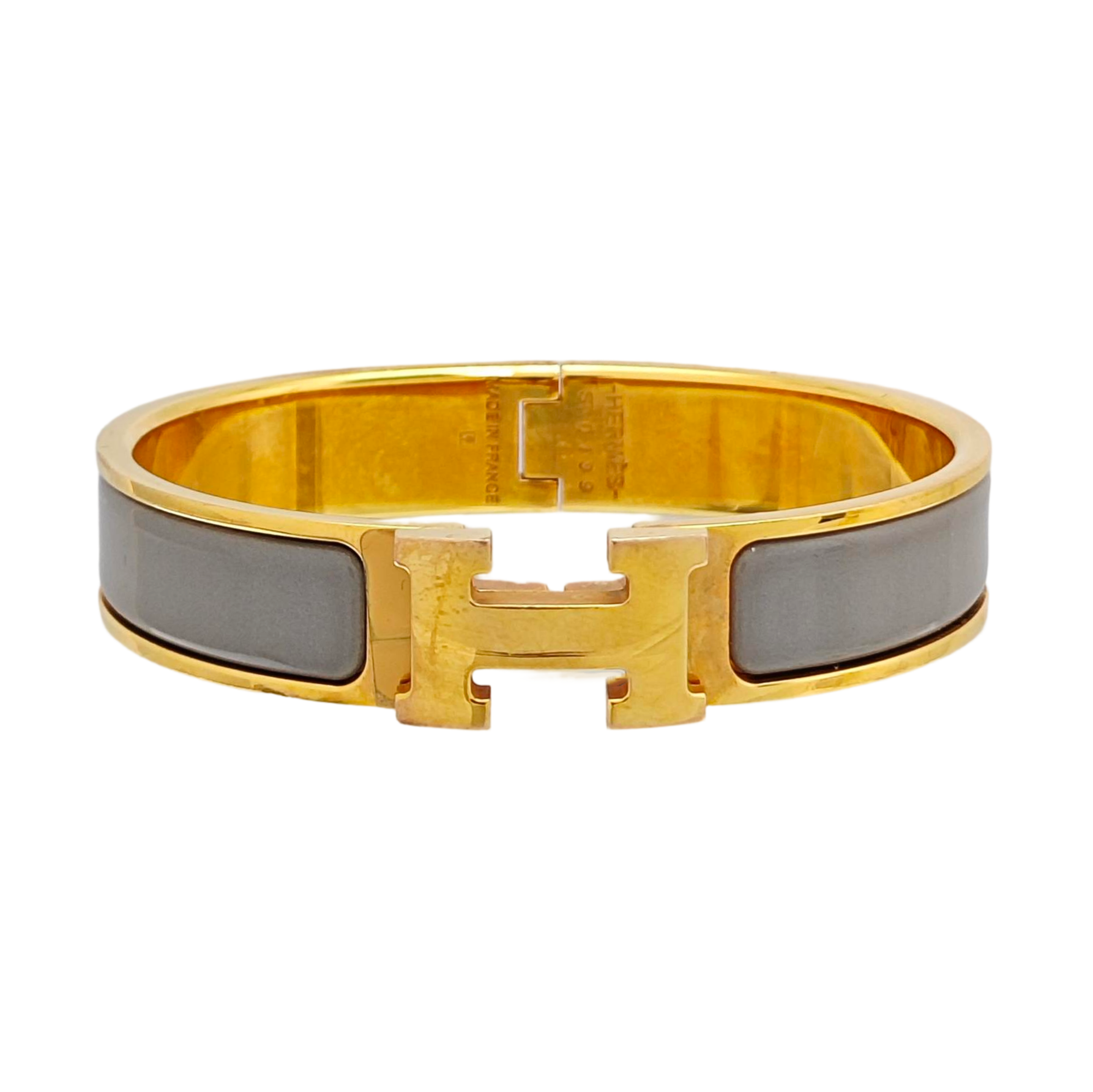 Clic H Metal Gray Bangle