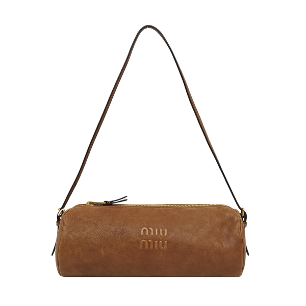 Lambskin Top Handle Bag Brown