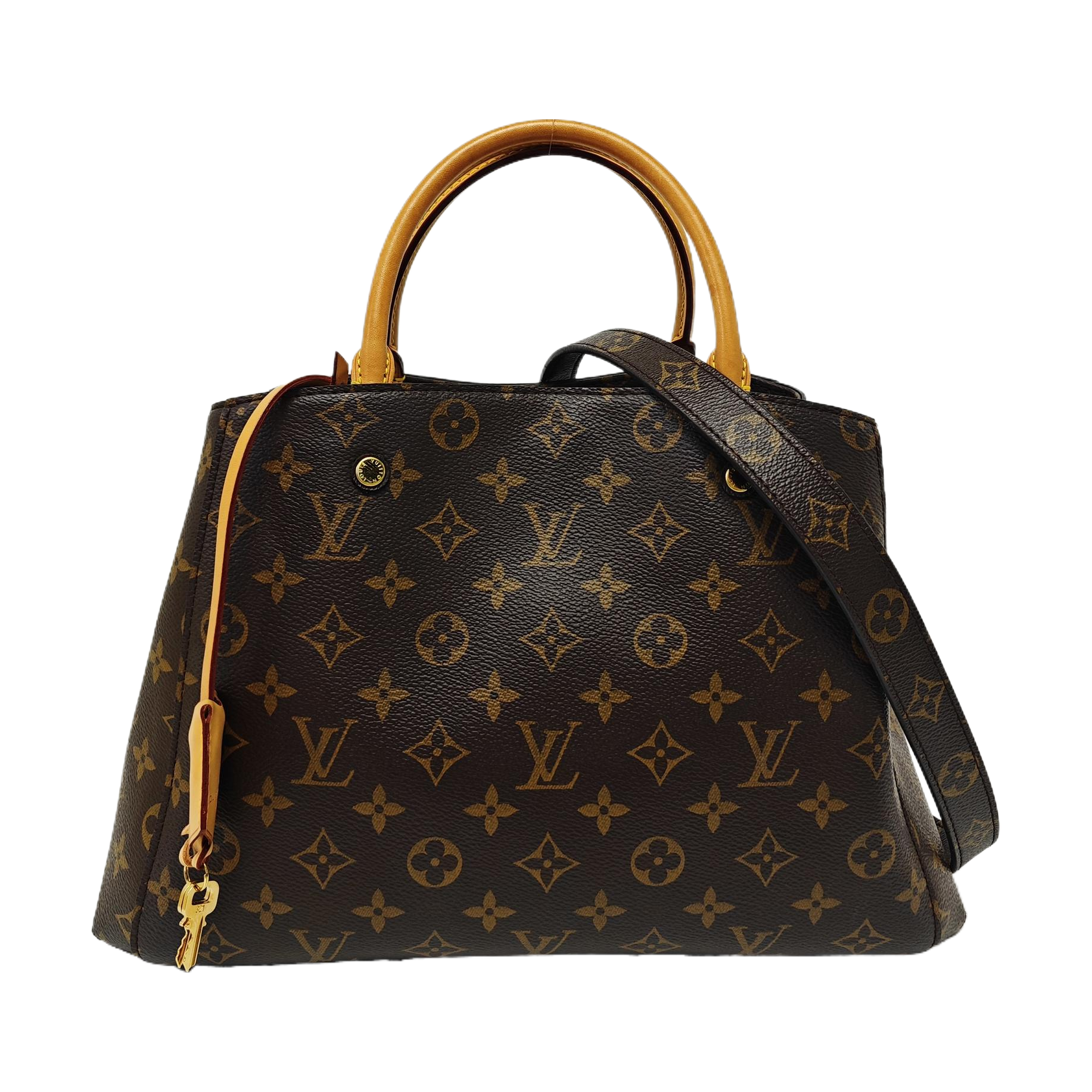 MONTAIGNE MM Monogram Coated Canvas Brown
