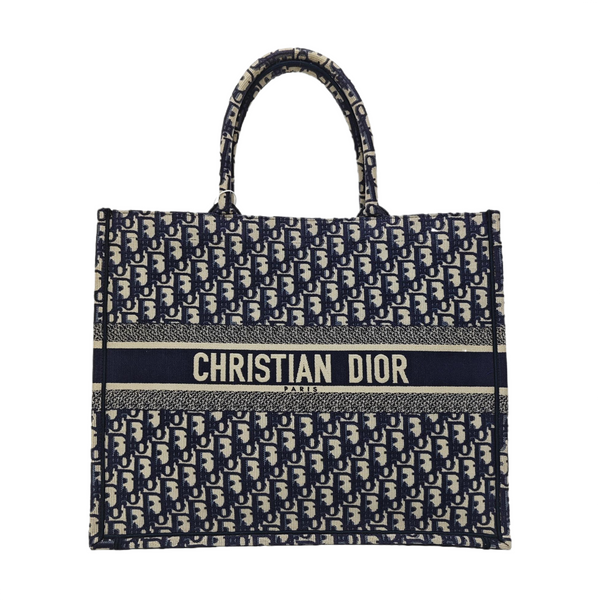 Book Tote Large Oblique Canvas Blue