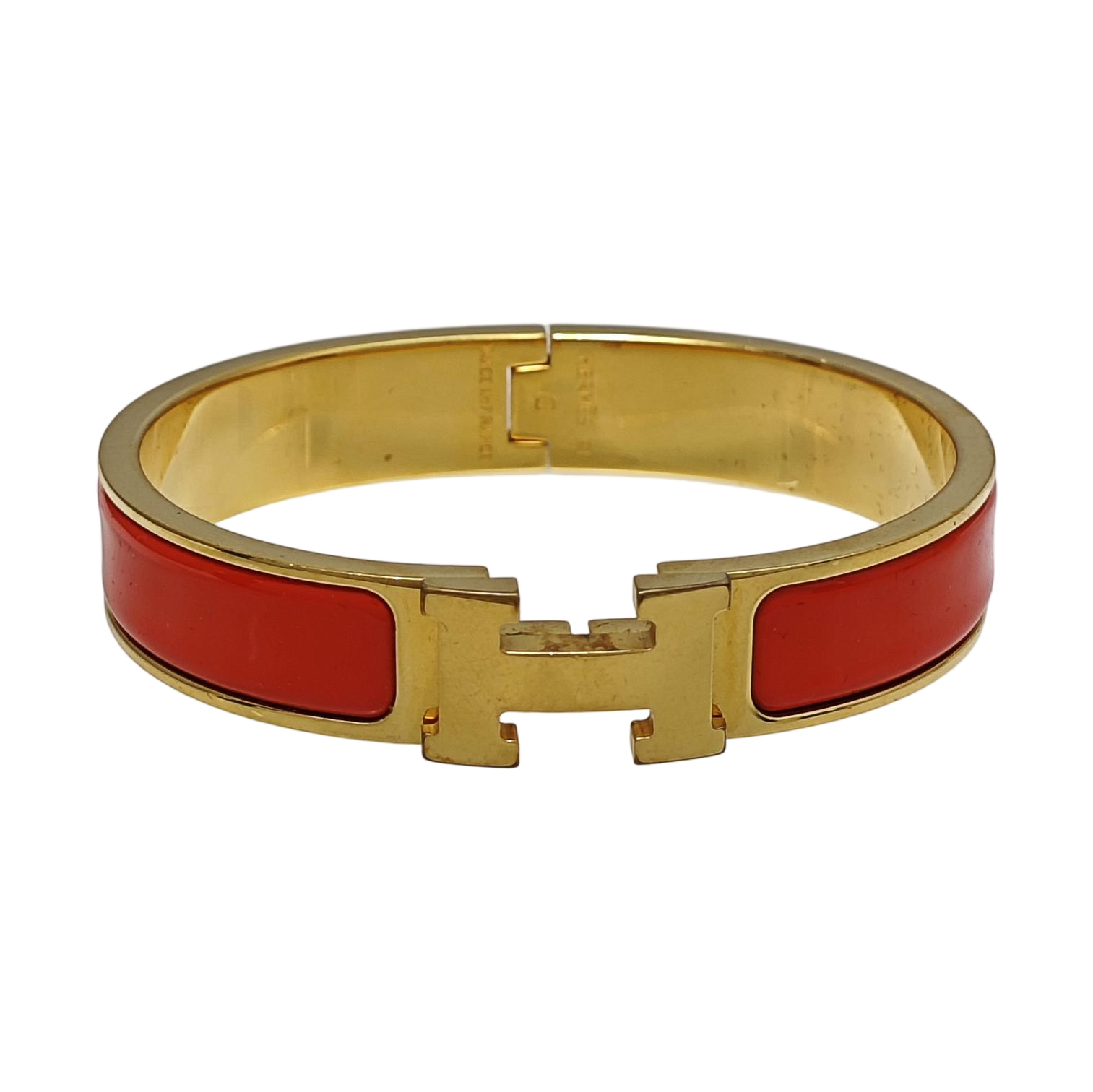 Clic H Metal Orange Bangle
