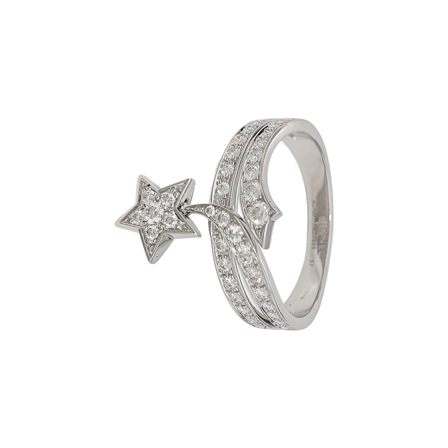 COMÈTE 18k White Gold Silver Ring EU 57