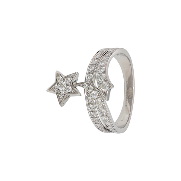 COMÈTE 18k White Gold Silver Ring EU 57