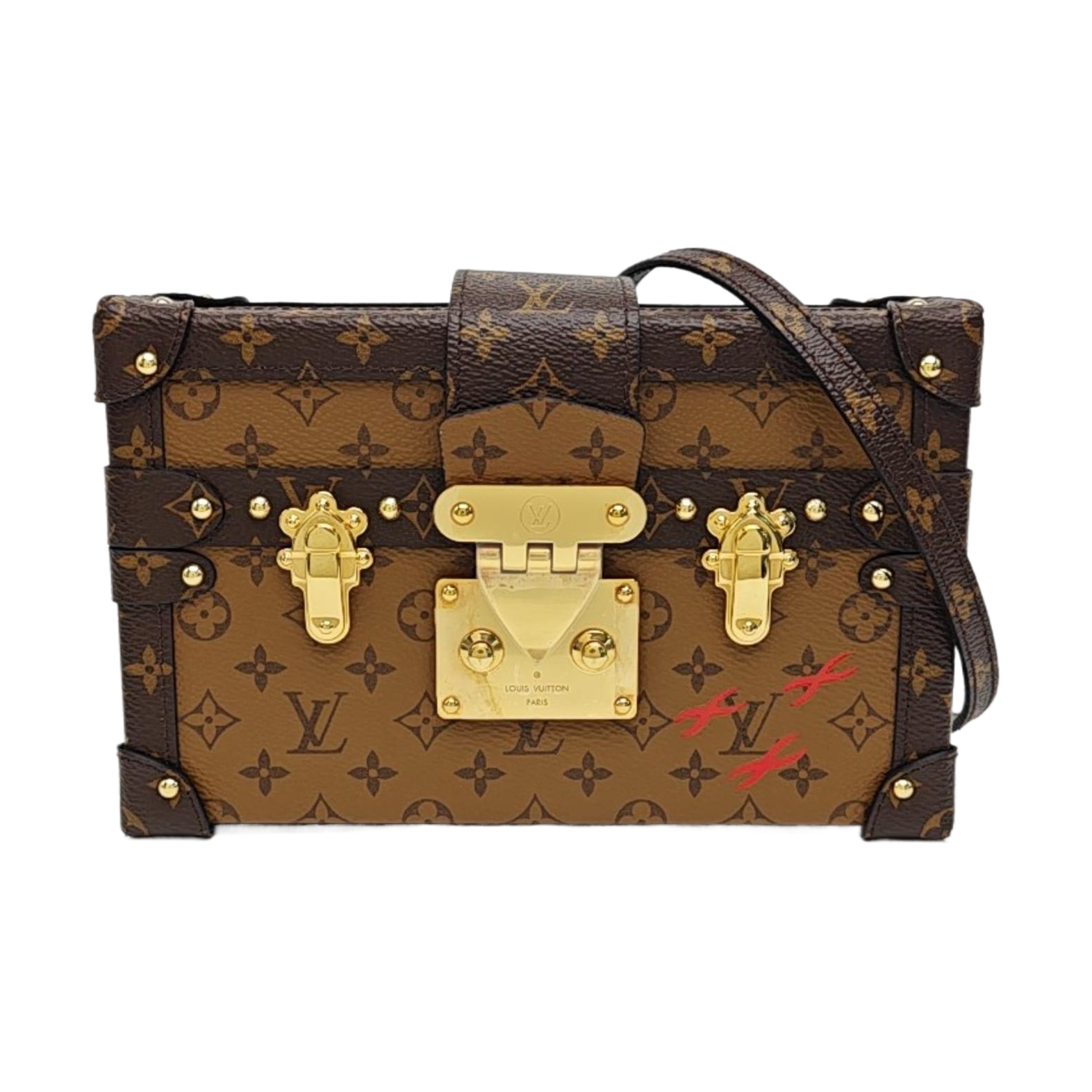 PETITE MALLE Monogram Coated Canvas Brown