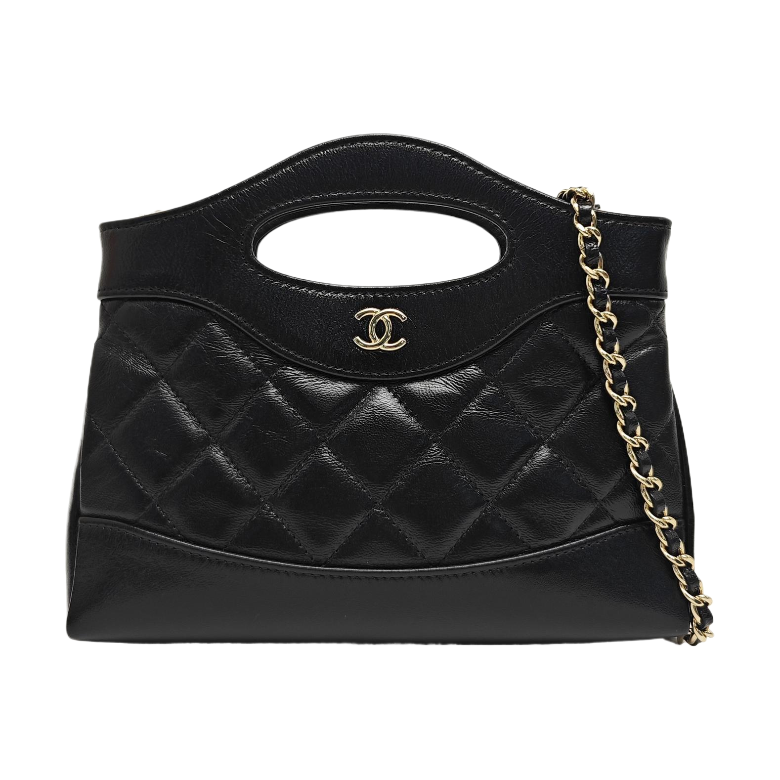 CHANEL 31 Quilted Waxed Cafskin Black
