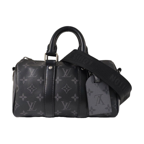 KEEPALL 25 Monogram Coated Canvas Black