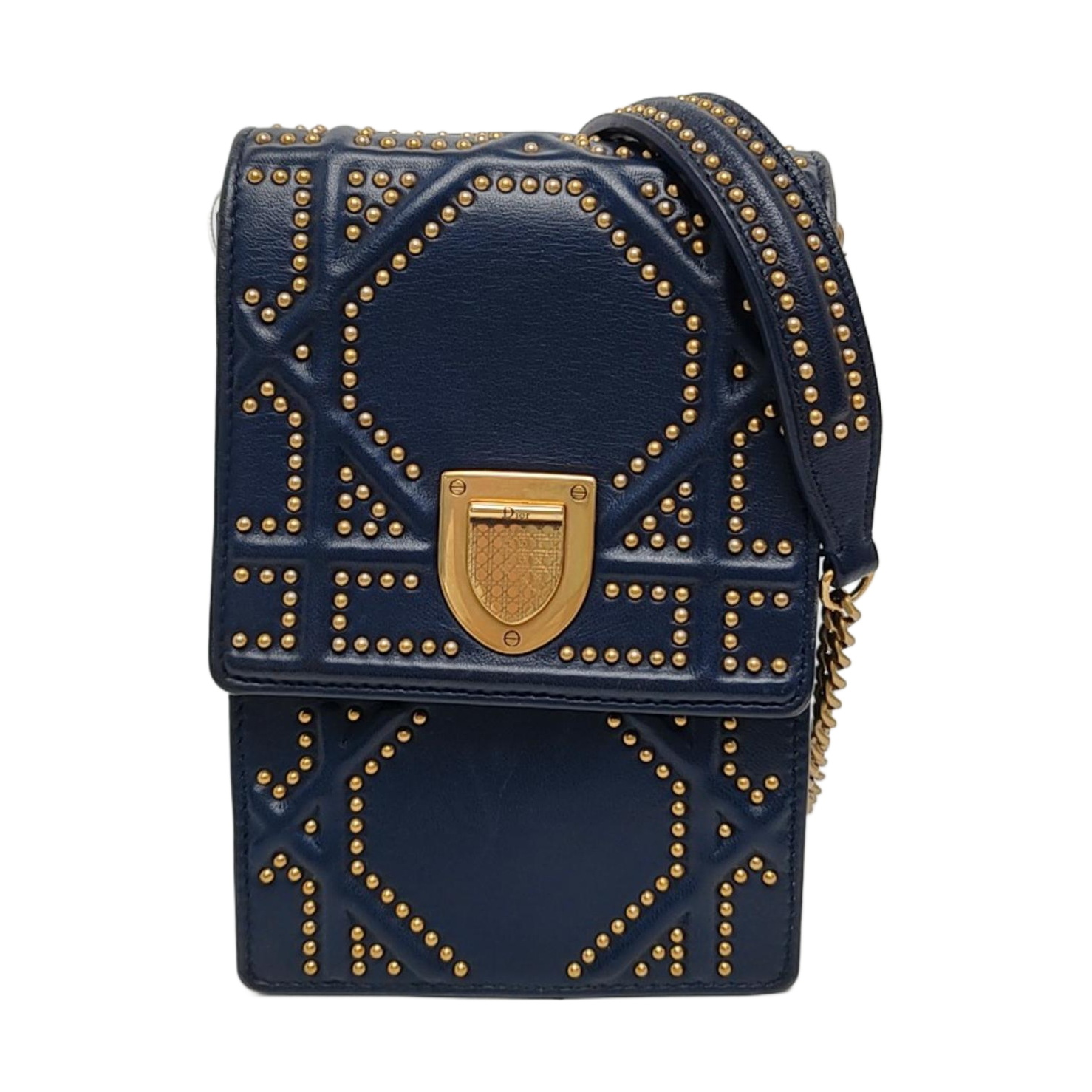 Authenticated pre-owned  Diorama Cannage Calfskin Blue - Shoulder Bag at Looply