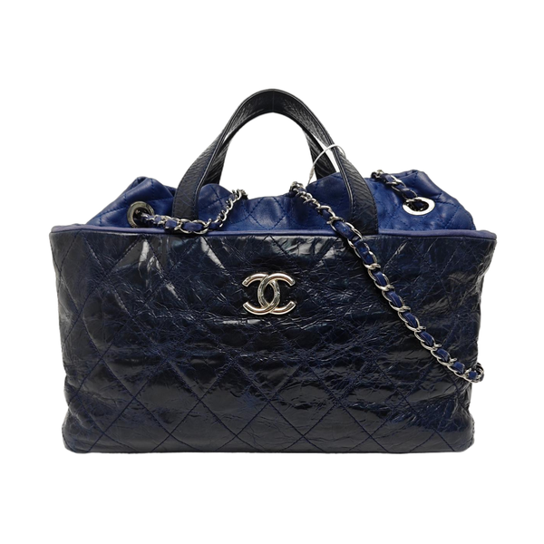 Quilted Calfskin Shoulder Bag Blue