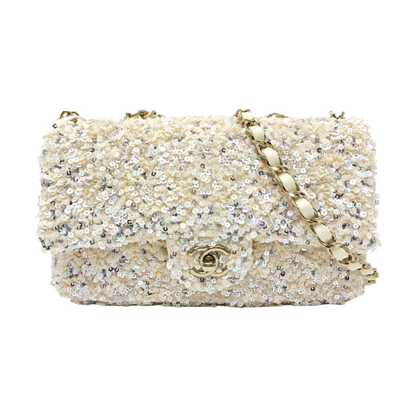 Sequins Shoulder Bag Beige