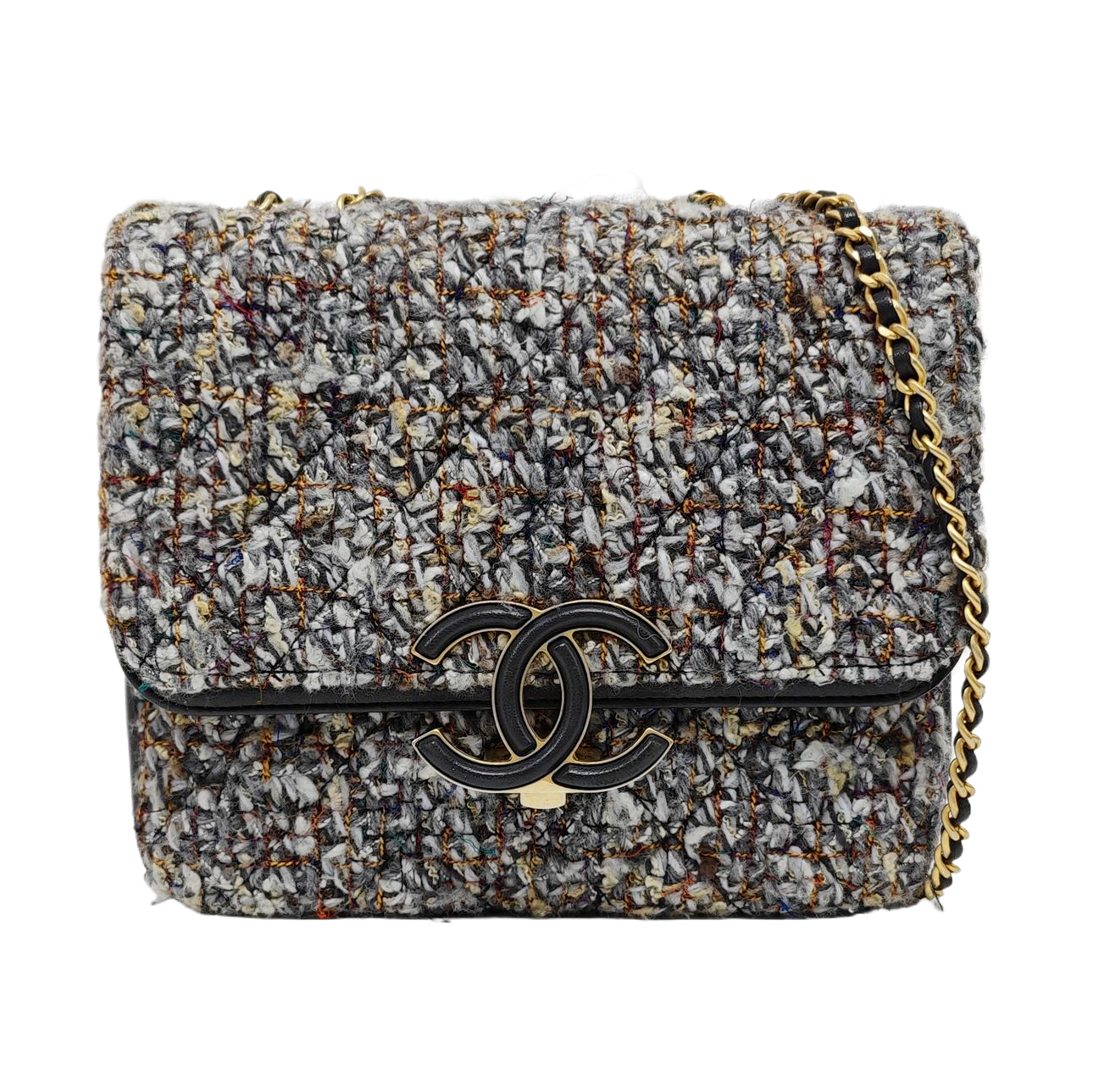 Quilted Wool Shoulder Bag Multicolor