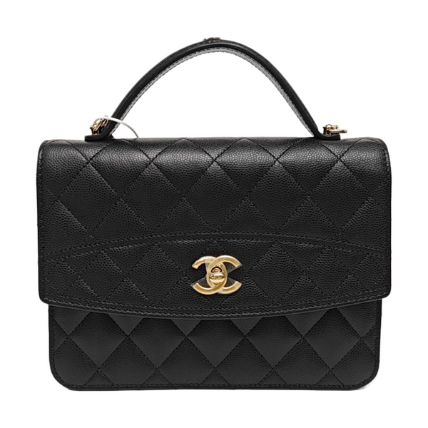 Quilted Grained Calfskin Black