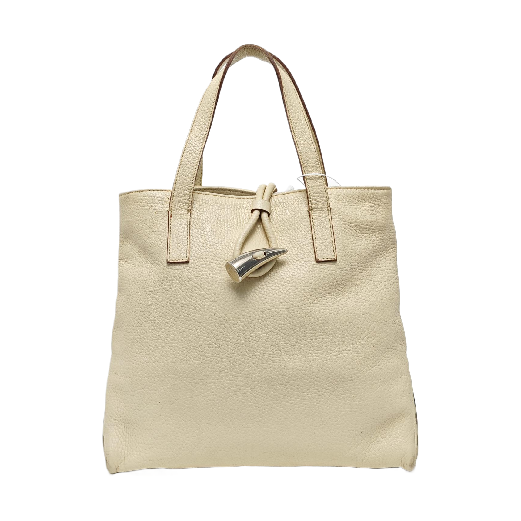 Calfskin Top Handle Bag Beige