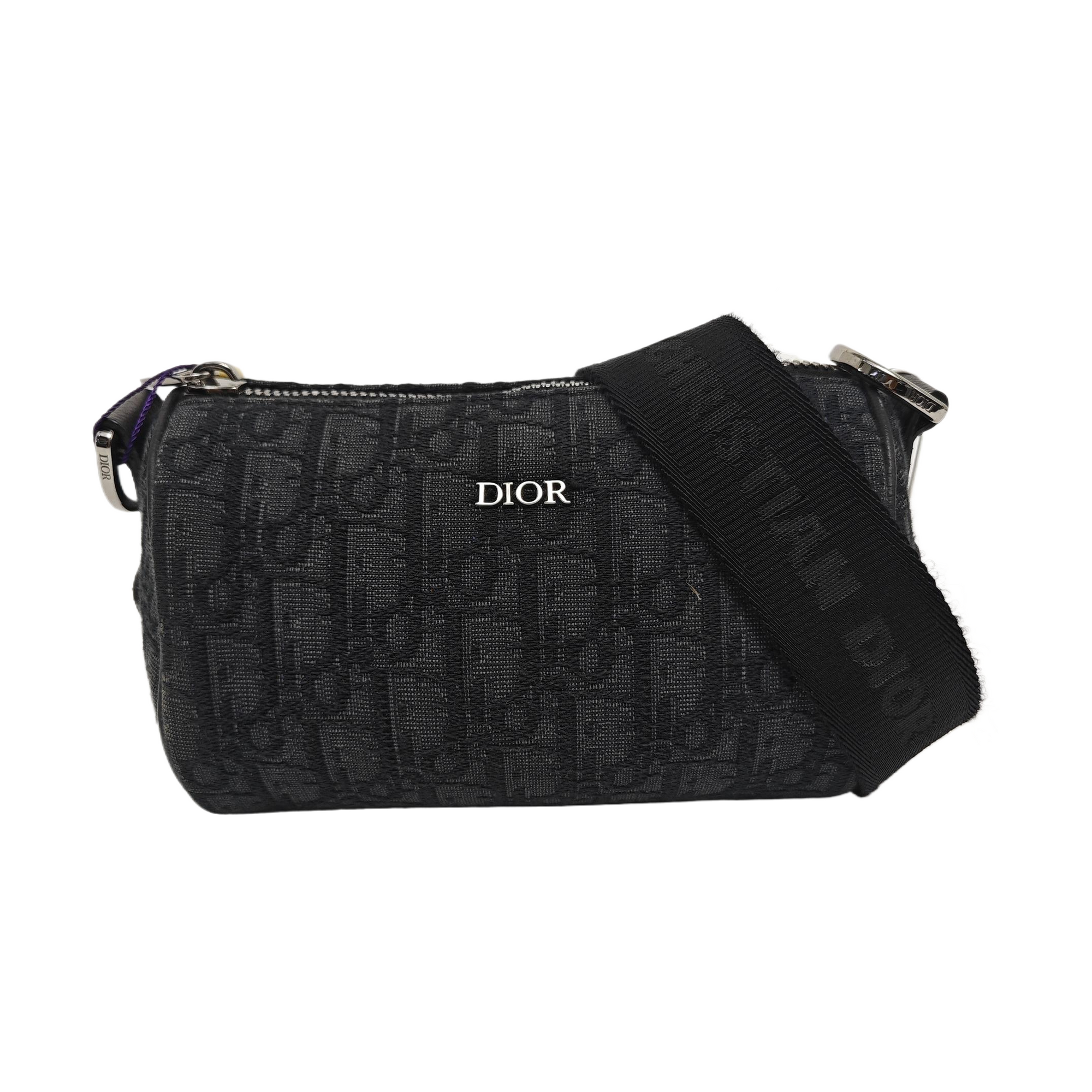 Oblique Canvas Shoulder Bag Black